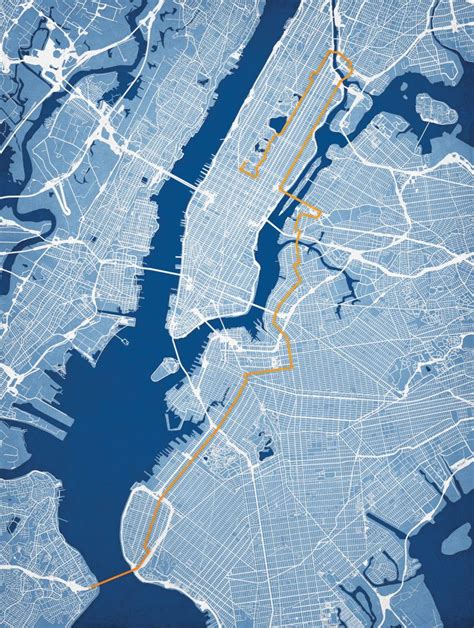 New York City Marathon Course Map - City Prints