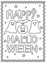Halloween Cards Coloring Page PDF  Free Printable Pages sketch template
