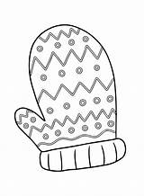 Mitten Mittens Pattern Coloring Outline Pages Christmas Drawing Winter  sketch template