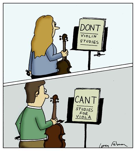 Cartoon: "Dont" Violin Studies and "Cant" Studies for Viola - Humoresque Cartoons