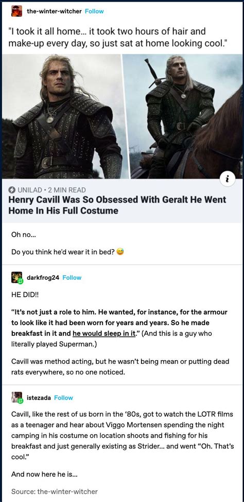 Henry Cavill Wore His Geralt Costume Home | The witcher, Tumblr funny, Funny memes