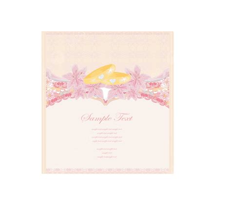 Wedding Invitation Card With Rings Retro Lace Art Vector, Retro, Lace, Art PNG and Vector with ...