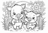 Cute Pig Coloring sketch template