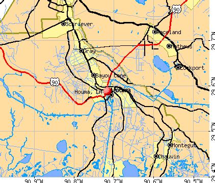 Map Of Houma Louisiana | Draw A Topographic Map