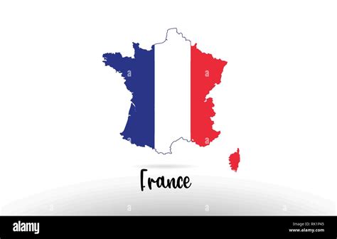 France country flag inside country border map design suitable for a ...