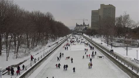 Ice Skating On The Rideau Canal, Ottawa. Stock Footage Video 5113643 - Shutterstock