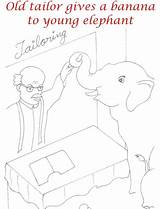 Tailor Give Banana coloring Page For Kids sketch template