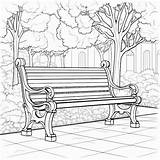 62000  Coloring Page With Park Bench Pictures sketch template