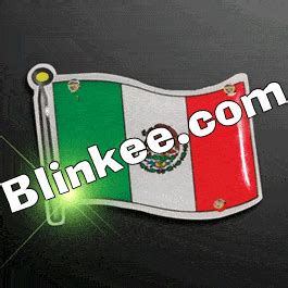 Mexican Flag Flashing Body Light Lapel Pins | All Body Lights and Blinkees