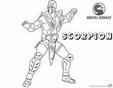 Mortal Kombat Scorpion Drawings Easy Sketch Coloring Page sketch template