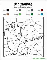 Groundhog Day Coloring Rhyming Worksheets For 1st Grade sketch template