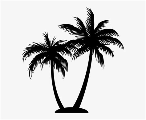 Palm Tree Logo On Black And White - Coconut Tree Silhouette Png - 584x600 PNG Download - PNGkit