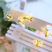 1pc Little Bee Led String Lights 6 6ft 20 Bees Fairy Lights For Bedroom ...