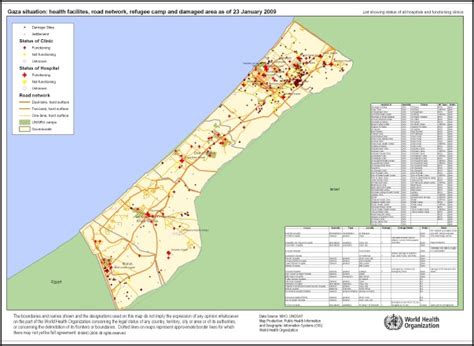 Gaza Strip Flat Map Paper and Laminated - Maps, Books & Travel Guides