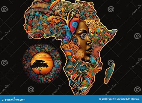 African Heritage Day. Poster, Map Decoration Stock Illustration ...