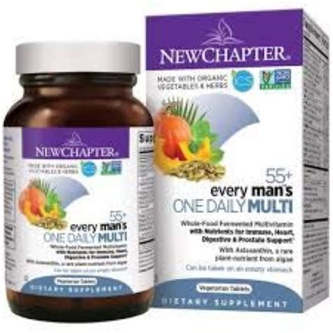 New Chapter Men's Multivitamin 1 Daily 55+ with Fermented Probiotics ...