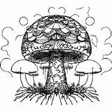 Psychedelic Mushroom Coloring Page · Creative Fabrica sketch template
