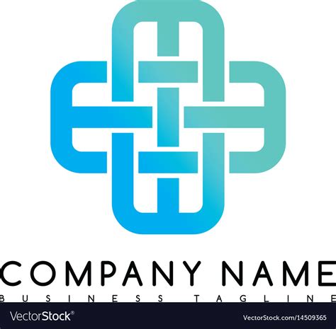 Business emblem blue knot symbol curve looped Vector Image