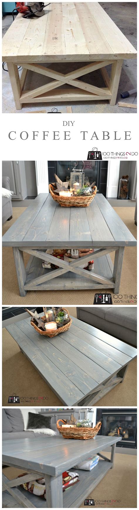 DIY Coffee Table - Rustic X