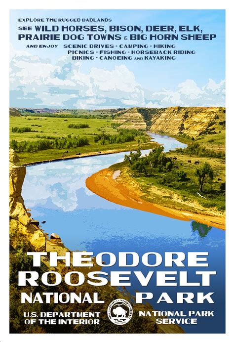 Theodore Roosevelt National Park Poster | Retro WPA-Style Posters – National Park Posters