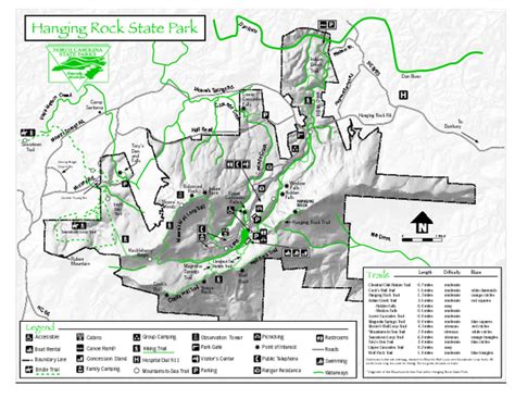 Hanging Rock state park Map - Danbury North Carolina • mappery