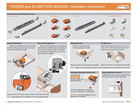 Blum Tandem Plus 563 Installation Instructions - Canterbury Woods Creations