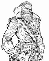 Blackbeard Coloring Pages  Pirate sketch template