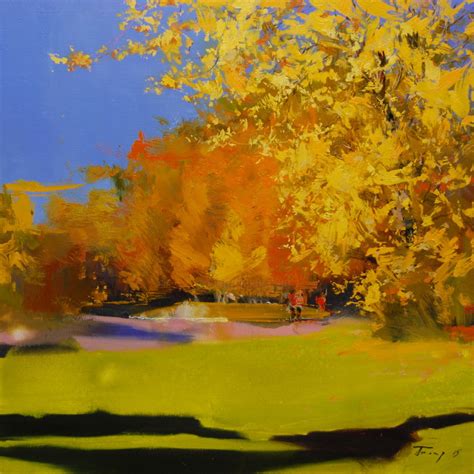 Golden Landscape Painting "Gold", Painting by Yuri Pysar | Artmajeur