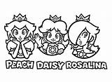 Princess Peach Daisy Rosalina Coloring Page  Free Printable sketch template