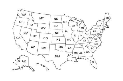 Premium Vector | Usa map states. vector line design. high detailed usa ...