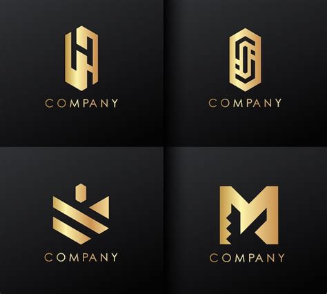 Premium Vector | Golden logo design set. logotype template.