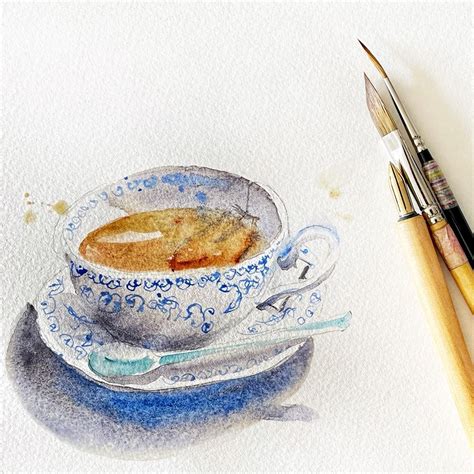 Tea cup Watercolor | Urban sketching, Watercolor, Sketch book