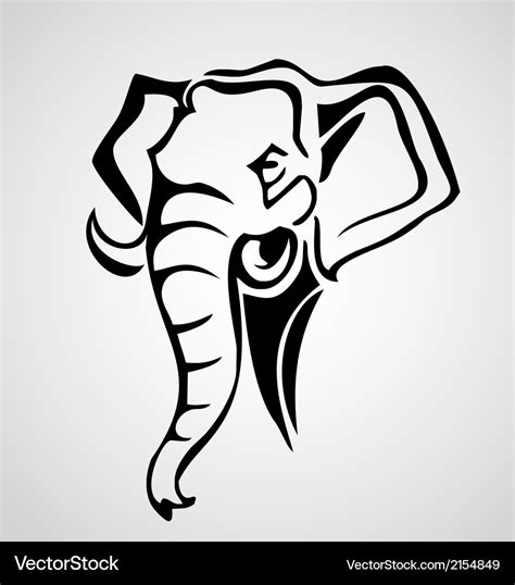 Elephant head Royalty Free Vector Image - VectorStock