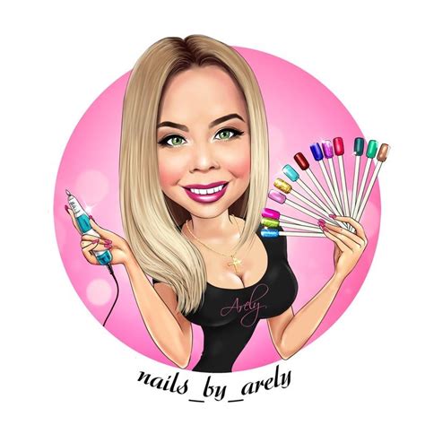 Nail Artist Logo Design custom cartoon portrait for your | Etsy Bar Logo, Business Nails, Makeup ...