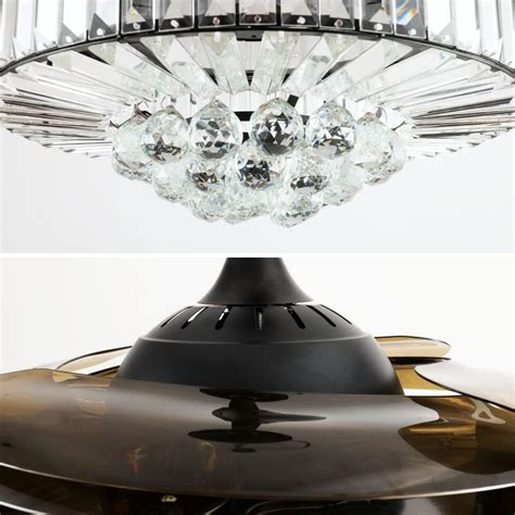 Buy 42in Black Dimmable Chandelier Ceiling Fan with Brightness Memory ...