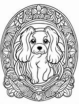 Elaborate Puppy Coloring Page Detailed Line Art For Adults And Children  sketch template