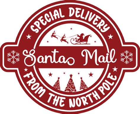 santas mail, special delivery from the north pole, christmas - free svg file for members - SVG Heart