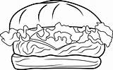 Cheeseburger Coloring Page sketch template