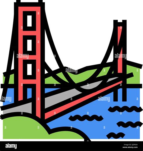 golden gate bridge color icon vector illustration Stock Vector Image & Art - Alamy
