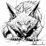 Nine Tailed Fox Naruto Coloring Pages  Free & Printable sketch template