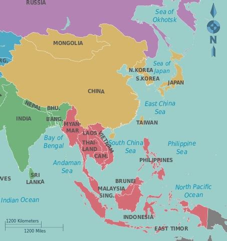 Map Of China And East Asia - Eartha Madeleine