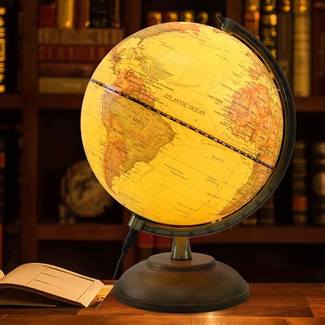 Buy Illuminated Globe for Children & Adults - 8'' Vintage World Globe Built in LED Night Light ...