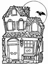 Cartoon Haunted House Coloring Page  Home sketch template