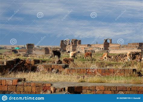 The Ruins of Ani, Medieval Armenian Capital City, in Turkey Stock Image - Image of monastery ...