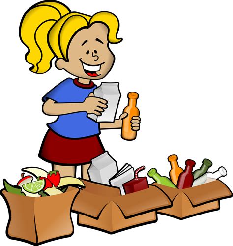 Clipart - woman and boxes