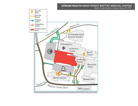 Maps, Directions and Parking | Atrium Health Wake Forest Baptist