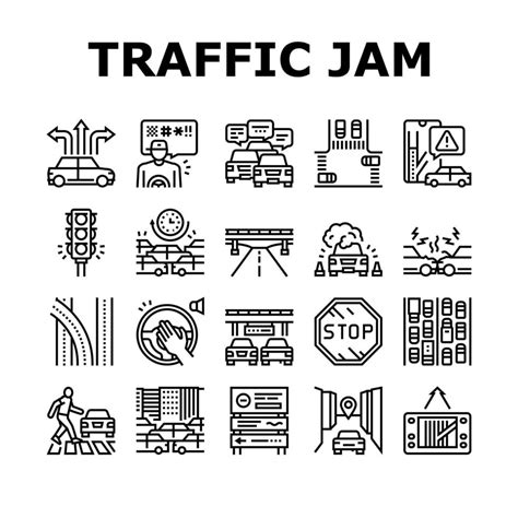 Traffic Jam Transport Collection Icons Set Vector 10328822 Vector Art at Vecteezy