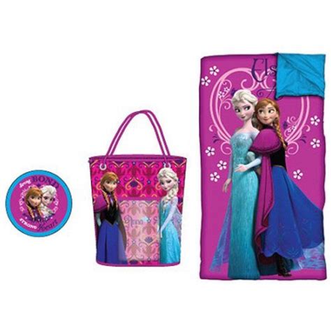 Disney Frozen Girls Sleepover Set - Sleeping Bag, Tote Bag and Push ...