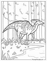 Parasaurolophus Coloring Pages Dinosaur Dinosaurs Printable Trachodon  sketch template