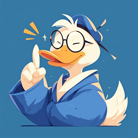 Premium Vector | A hardworking duck teacher cartoon style